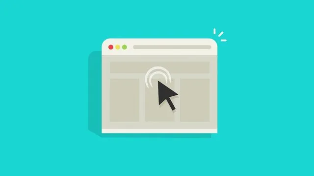 Mouse haciendo click en pagina web